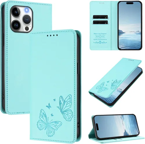 Miniatura 41 de Butterfly Embossed Leather Wallet Flip Case for Motorola Moto E22i 4G, Magnetic Closure, RFID Blocking Cover, Card Holder Black.