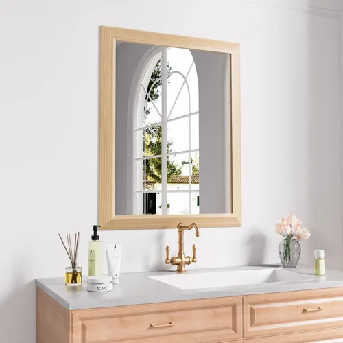 Miniatura 126 de Amorho Espejo de Baño Negro, Espejos de Pared de 24x30 Pulgadas con Marco de Metal Grueso para Sobre el Fregadero, Dormitorio, Sala de Estar