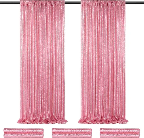 Miniatura 39 de Telón de fondo de lentejuelas moradas 2 paneles 2FTx8FT con purpurina telón de fondo cortinas para fiesta de Halloween fondo de fotos para bodas