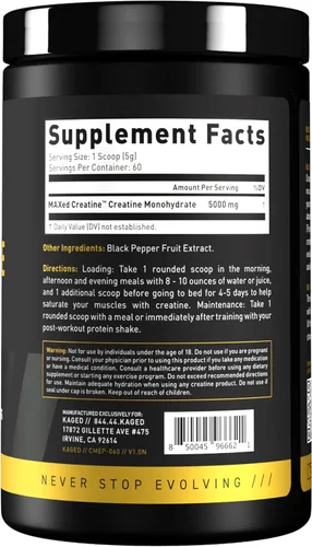 Miniatura 8 de Kaged Monohidrato de creatina en polvo de élite Sin sabor Construcción muscular y recuperación MAXCatalyst para alta absorción Vegano, sin