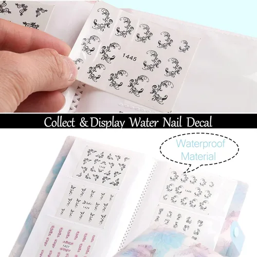 Miniatura 2 de 4 PCS 120 slots (2.3×3.5") Nail Art Sticker Storage Books, Empty Collection Book for DIY Stickers, Nail Art Decal Display Set Transparent Collection