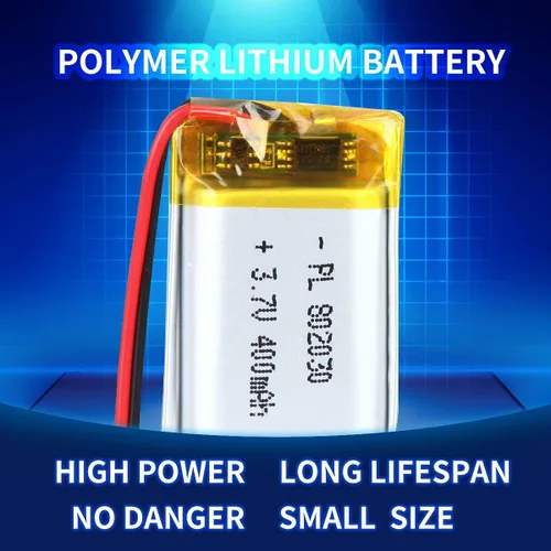 Miniatura 3 de Batería de 3.7V 400mAh 802030 Li-ion Li-Po recargable de iones de litio con conector de paso de 2P PH 0.079 in
