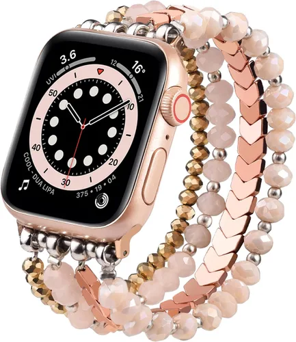 Miniatura 17 de MOFREE Pulsera de cuentas compatible con Apple Watch Band de 1.496 pulgadas, 1.575 pulgadas, 1.614 pulgadas, 1.654 pulgadas, 1.732 pulgadas, 1.772