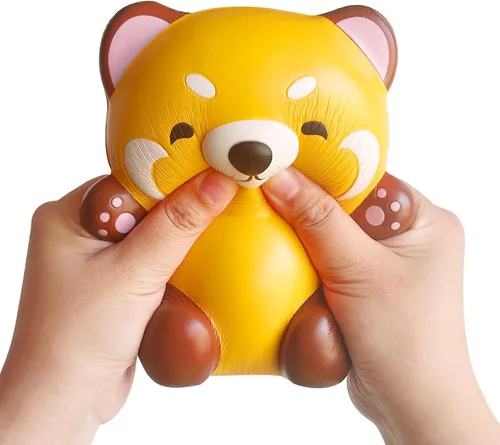 Miniatura 3 de Lindo panda rojo de levantamiento lento, juguete de mapache Squishys regalo de cumpleaños para niños, alivio del estrés, juguetes Kawaii Squishie