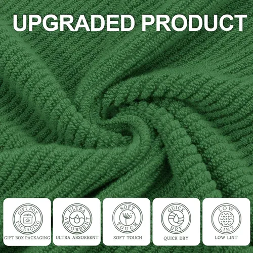 Miniatura 103 de VOOVA & MOVAS Toallas de mano blancas - 100% algodón Ligeras Gruesas Secado rápido Suaves Absorbentes, paquete de 4 piezas grandes de 18