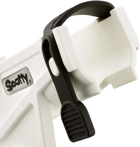 Miniatura 2 de Scotty #280-WH Baitcaster/Spinning Rod Holder w/#241 Montaje en cubierta lateral (blanco)