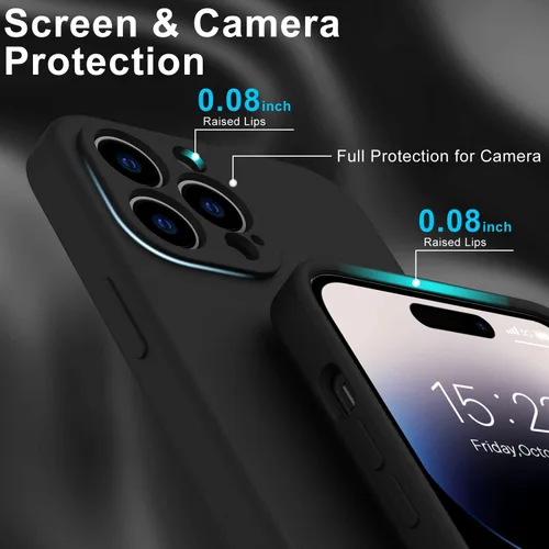 Miniatura 5 de DEENAKIN Funda para iPhone 14 Pro Max con protector de pantalla, funda para cámara mejorada, goma de gel de silicona suave probada contra caídas