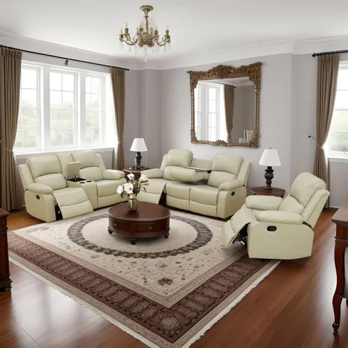 Miniatura 40 de Juego de sala de Estar reclinable de 3 piezas, juego de sofá reclinable Manual para conjunto de muebles de sala de Estar, con consola de Gris oscuro