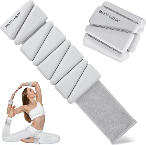 Miniatura 36 de BECOJADDE Pesas de Tobillo para Mujeres Pesas de Muñeca Juego de 2 (1 lb/2 lbs Cada Una) Peso Ajustable para Brazo y Pierna para Mujeres y Hombres