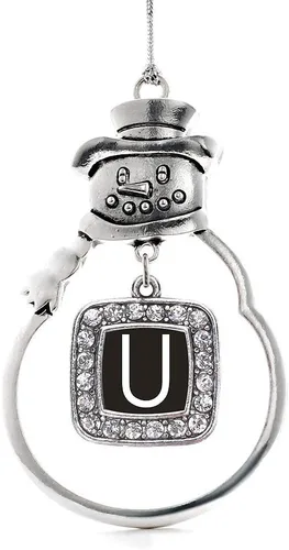 Miniatura 69 de Inspired Silver - Adorno de rodillo de reina - Adorno cuadrado de plata con muñeco de nieve con joyas de circonita cúbica