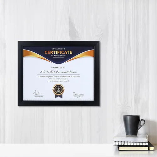 Miniatura 2 de ELSKER&HOME Portarretratos de 8.5 x 11 pulgadas, marco para documentos de certificado, paquete de 6 con vidrio semimecado, marco de diploma