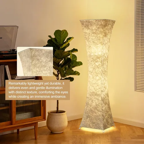 Miniatura 3 de GyroVu Lámpara de pie para sala de estar, 47" Lámparas de pie de esquina de pie con temperatura de color ajustable, lámpara de pie de columna