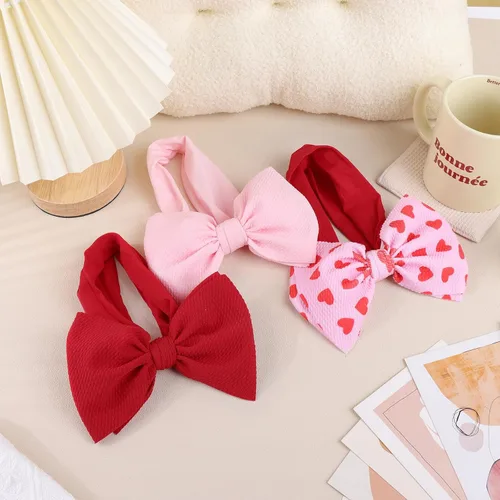 Miniatura 6 de Diademas grandes de 6 pulgadas con lazo de San Valentín hechas a mano con lazos, diademas de nailon suave de alta elasticidad, accesorios