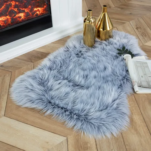 Miniatura 10 de Ashler Home Deco - Tapete de pelo sintético de oveja, mullido, suave, de 2 x 3 pies, lavable a máquina, dormitorio, habitación de los niños, sala