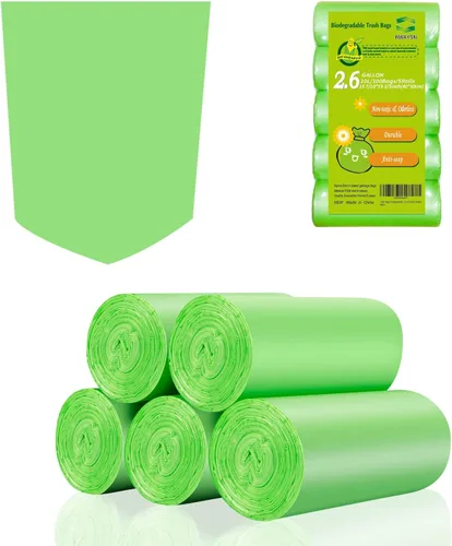 Miniatura 11 de Inwaysin - Mini bolsas de basura de 1.2 galones, bolsas de basura pequeñas, 6 litros, 100 bolsas, verde transparente