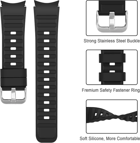 Miniatura 6 de Tasikar Correas sin huecos compatibles con Samsung Galaxy Watch 7/6/5/4 Band de 1.575 pulgadas, 1.732 pulgadas, Watch 6 Classic Band 1.612 pulgadas