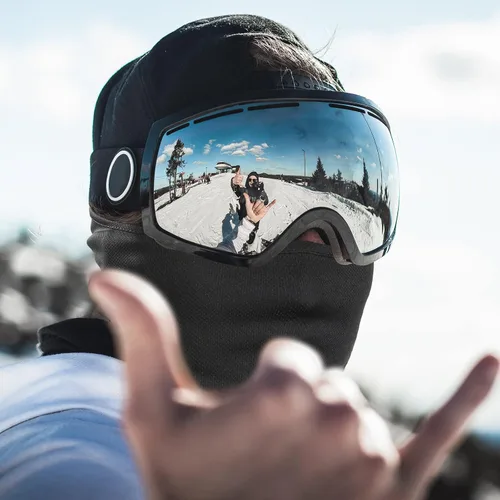 Miniatura 4 de Achiou - Pasamontañas, máscara facial, para hombres o mujeres, máscara de cara completa con capucha, para nieve, motocicleta, correr, clima frío