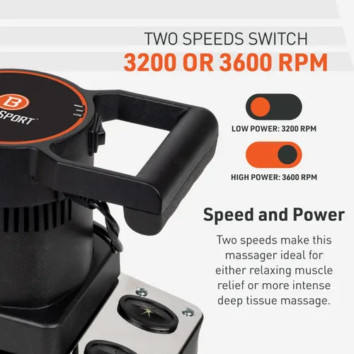 Miniatura 7 de Body Sport Masajeador Profesional de Doble Velocidad Terapéutico y Vibración para Alivio del Dolor y de los Músculos Adoloridos – Herramienta
