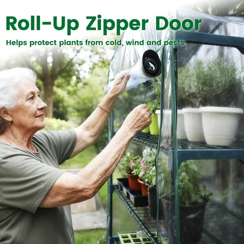 Miniatura 2 de Worth Garden - Invernadero portátil para interiores y exteriores, para plantas y jardinería, con tapa y puerta con cremallera enrollable Cubierta