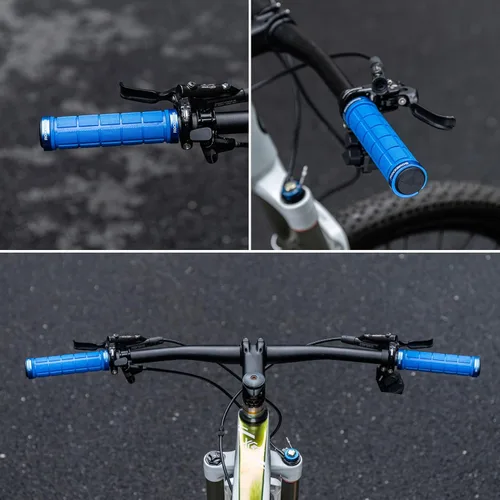 Miniatura 7 de ROCKBROS 4 empuñaduras para manillar de bicicleta, doble bloqueo, cómodo, antideslizante para montaña, BMX, scooter, crucero de playa y bicicletas