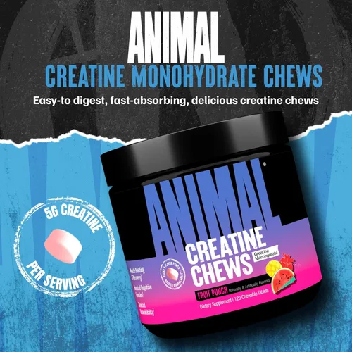 Miniatura 2 de Masticables de creatina Animal - Tabletas de creatina monohidratada mejoradas con AstraGin para mejorar la absorción, sal marina para aumentar