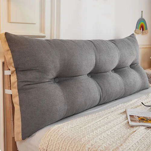 Miniatura 10 de Almohada de cama de lectura con cuña, almohada de forro polar de algodón, almohada grande para cabecero, respaldo de cama, cojín de apoyo de Azul