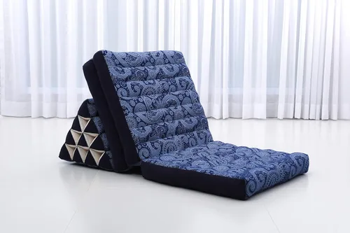 Miniatura 7 de Leewadee Colchón de suelo con cojín triangular, silla de piso con soporte para el respaldo, silla reclinable de lectura y cama para dormir, cojín