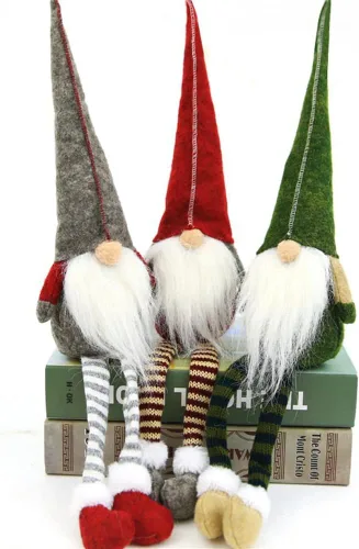 NEILDEN 3 piezas de gnomo sueco, juguete de peluche de Navidad, decoración de estilo escandinavo, estantes colgantes para patas