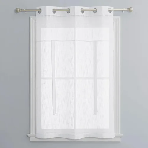 Miniatura 7 de Pony Dance Cortinas de ventana de baño, pantalla con lazo para dormitorio, filtro de luz, semitransparente, cortinas romanas elegantes para Blanco