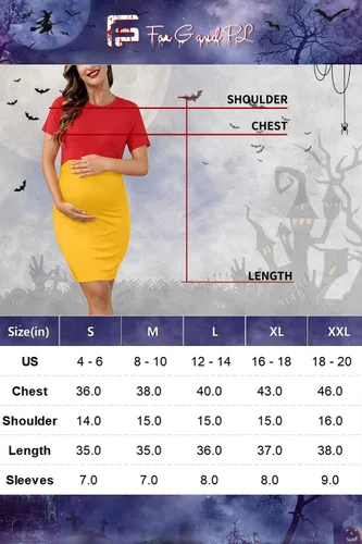 Miniatura 6 de For G and PL Minivestido de maternidad de manga corta de Halloween para mujer