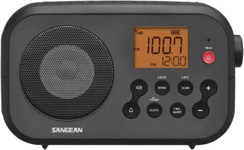 Sangean PR-D12 Radio portátil AM/FM NOAA Weather Alert Digital Tuning portátil, color negro