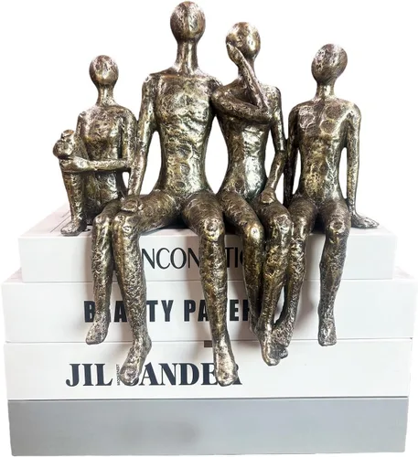Miniatura 13 de Lescafita Figurillas Románticas de Pareja Escultura – Escultura Abstracta de Pareja en Banco de Piedra, Estatua de Decoración Moderna para el Hogar