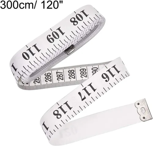 Miniatura 2 de uxcell Cinta métrica de tela para cuerpo 118.1 in 120 pulgadas métrica cinta métrica suave de doble cara para costura a medida blanca