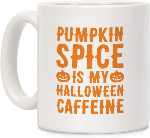 Miniatura 167 de LookHUMAN Taza de Café de Halloween – Halloween Is Meowgical Tazas, Taza de Café Espeluznante Idea de Regalos de Taza, 15 Onzas 10-Blanco