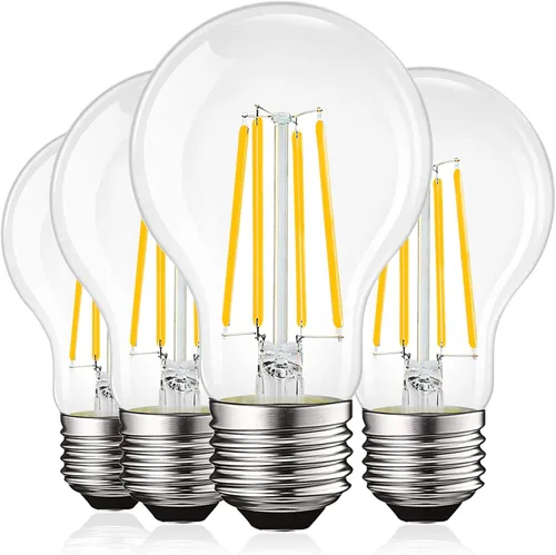 Miniatura 8 de LUXRITE Bombillas LED vintage A19 equivalentes a 100 W, 1600 lúmenes, blanco suave de 3000 K, bombillas Edison regulables, 12 W, clasificación