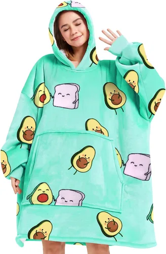 Manta con capucha, regalos para adultos, mamá, mujeres y hombres, sudadera con capucha mullida de gran tamaño, acogedora sudadera con capucha con