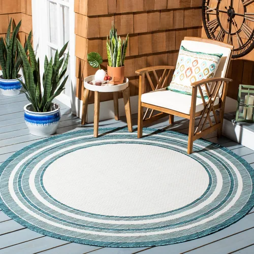 Miniatura 17 de SAFAVIEH Alfombra lavable al aire libre Courtyard Collection – 4' x 5'7", beige oscuro y beige, no desprende pelusa y fácil de limpiar, ideal