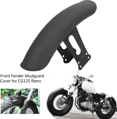 Miniatura 3 de Acouto motocicleta delantero, motocicleta delantero fango aleta guardia carenado guardabarros cubierta para cg125 retro negro