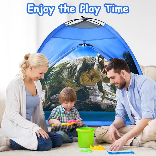 Miniatura 2 de Tienda de juegos para niños con dinosaurios, juguetes de dinosaurios para niños, tienda de campaña desplegable para diversión en interiores