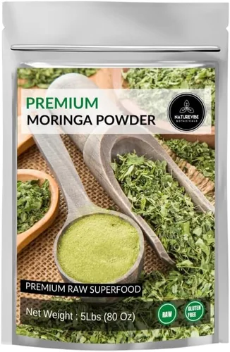 Naturevibe Botanicals Moringa - Polvo de hoja verde de 2 libras, crudo, (32 onzas) | Multivitaminas | Ideal para bebidas y licuados [El embalaje
