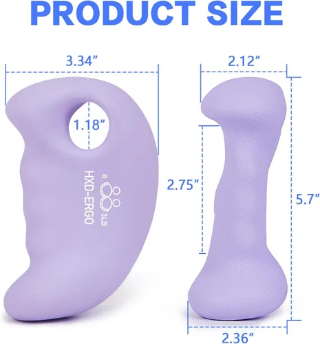 Miniatura 6 de HXD-ERGO Juego de mancuernas ergonómicas para mujeres, pesas de mano para mujeres, para pilates, yoga, correr, entrenamiento de fuerza 3 libras
