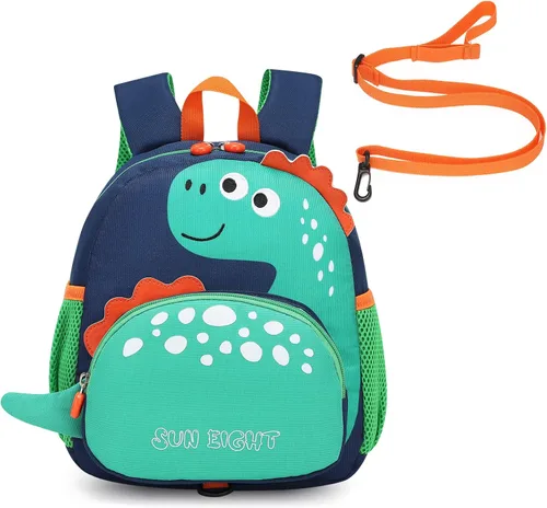 Miniatura 3 de Mochila pequeña para niñas y niños, mochila para perschool con correa para el pecho, dibujos animados 3D, Dinosaurio, Linda mini mochila para niñas
