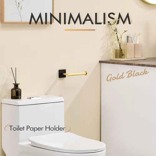 Miniatura 3 de KOKOSIRI Soporte de papel higiénico Portarrollos de papel higiénico Soporte para mega rollos Dispensador de papel higiénico para cocina y baño Negro