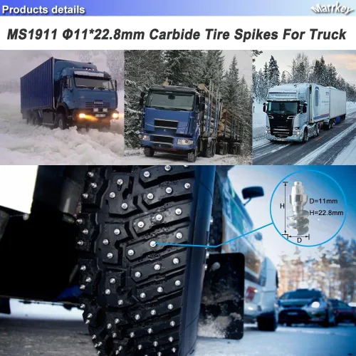 Miniatura 7 de MS1911 (100) - Clavijas de carburo de 0.898 in para neumáticos de seguridad, antideslizantes, cadenas de neumáticos de nieve, para ATV, SUV