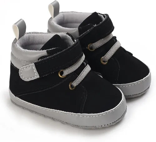 Miniatura 7 de SOFMUO Zapatos deportivos para bebés, niños y niñas, de piel sintética, antideslizantes, suela de goma suave, botines de vestir para niños pequeños