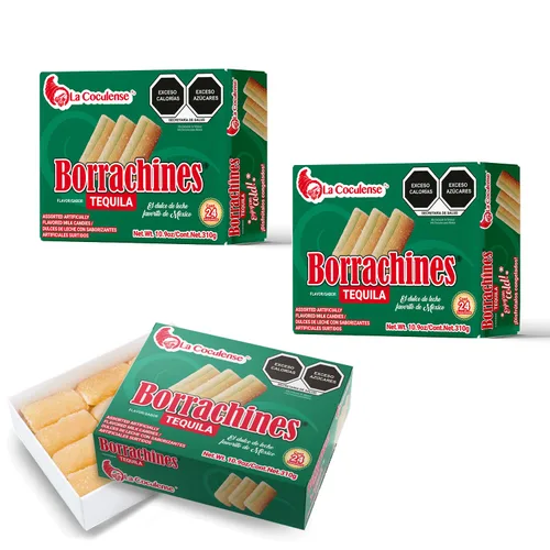 La Coculense - Borrachines - Caramelos de leche con sabor a tequila - 3 cajas de 24 piezas cada una