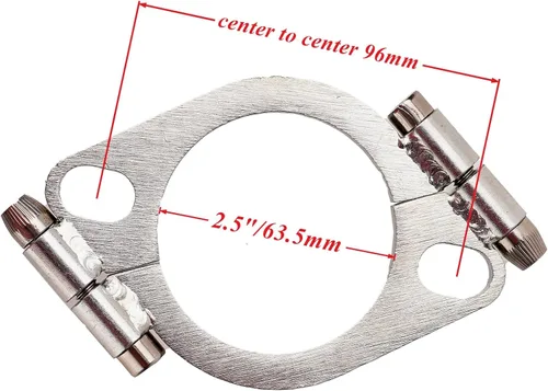 Miniatura 2 de Rwraps 2 Paquetes de 2.5" Kit de Reparación de Brida Dividida, Brida de Escape Galvanizada en Hierro 63.5mm/2.5 Pulgadas Kit de Reemplazo de Brida
