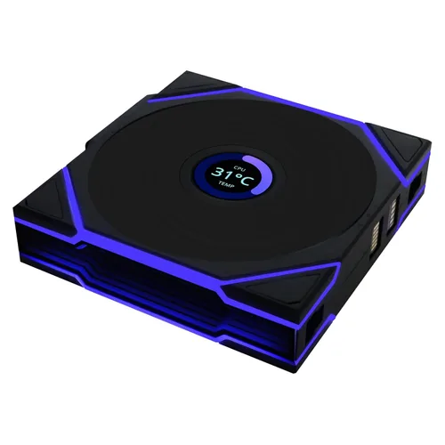 Lian Li UNI - Ventilador Fan TL LCD Inalámbrico 120-Paquete Único-Señal Inalámbrica de 2.4 GHz, Ventilador ARGB-Espejo Infinito-Cadena de Margarita