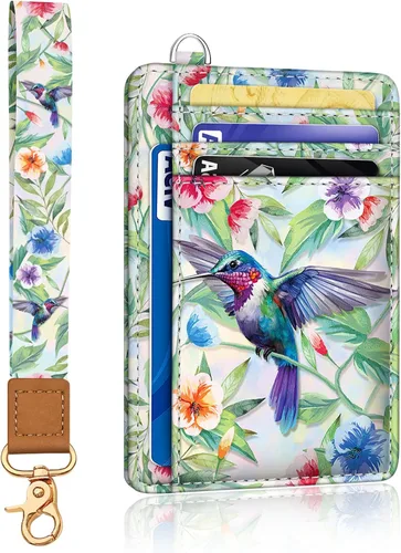 Miniatura 24 de Yonlevres Cartera delgada para tarjetas de crédito, cartera RFID para mujer, bolsillo frontal, soporte para tarjetas pequeñas, estuche para tarjetas