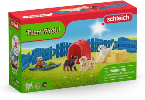 Miniatura 5 de Schleich Farm World Puppy Pen - Juego educativo de 13 piezas para niños de 3 a 8 años